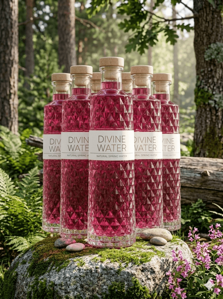 spring water in glass bottles with natural electrolytes