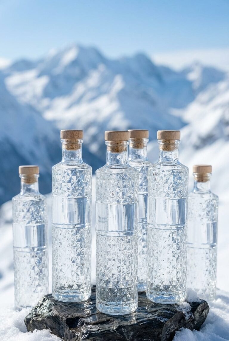 all natural spring water in glass bottles