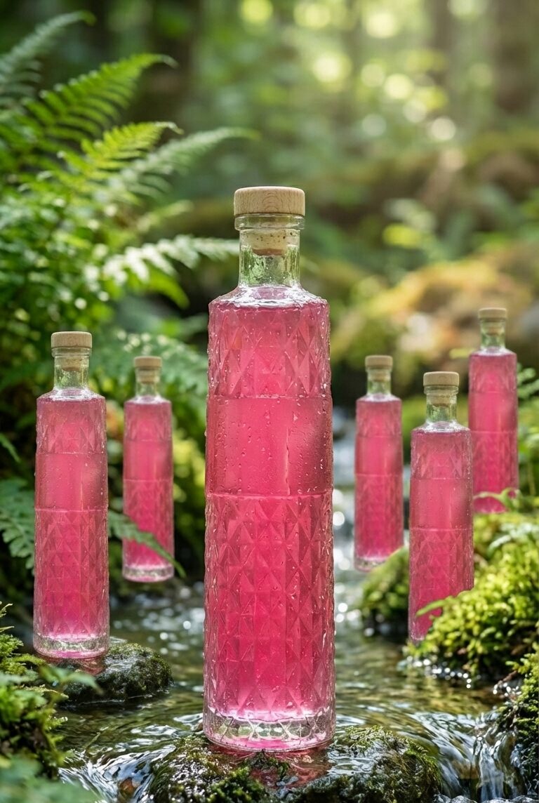 spring water in glass bottles with natural electrolytes