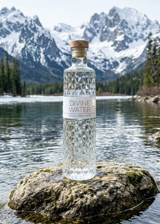 all natural spring water in glass bottles